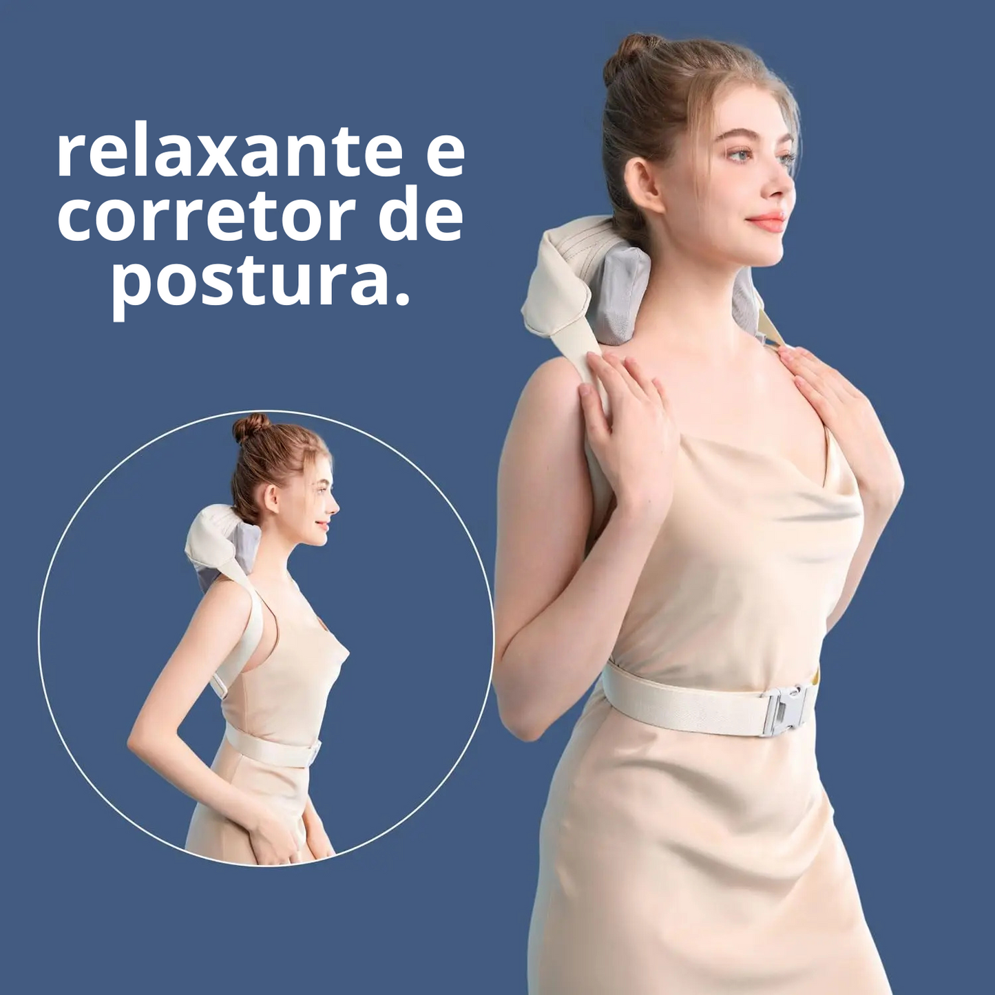 Massajador de pescoço e ombros, shiatsu de tecidos profundos, massajador de costas com calor para alívio da dor, amassamento elétrico, massagem muscular