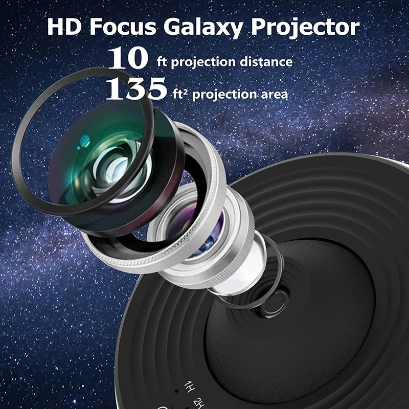 Projetor de luz noturna Galaxy, projetor de céu estrelado, rotação de 360°, lâmpada planetária para quarto infantil, presente de dia dos namorados, decoração de casamento