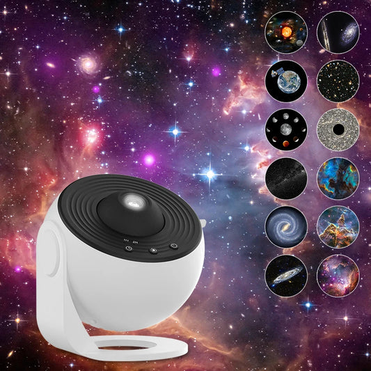Projetor de luz noturna Galaxy, projetor de céu estrelado, rotação de 360°, lâmpada planetária para quarto infantil, presente de dia dos namorados, decoração de casamento
