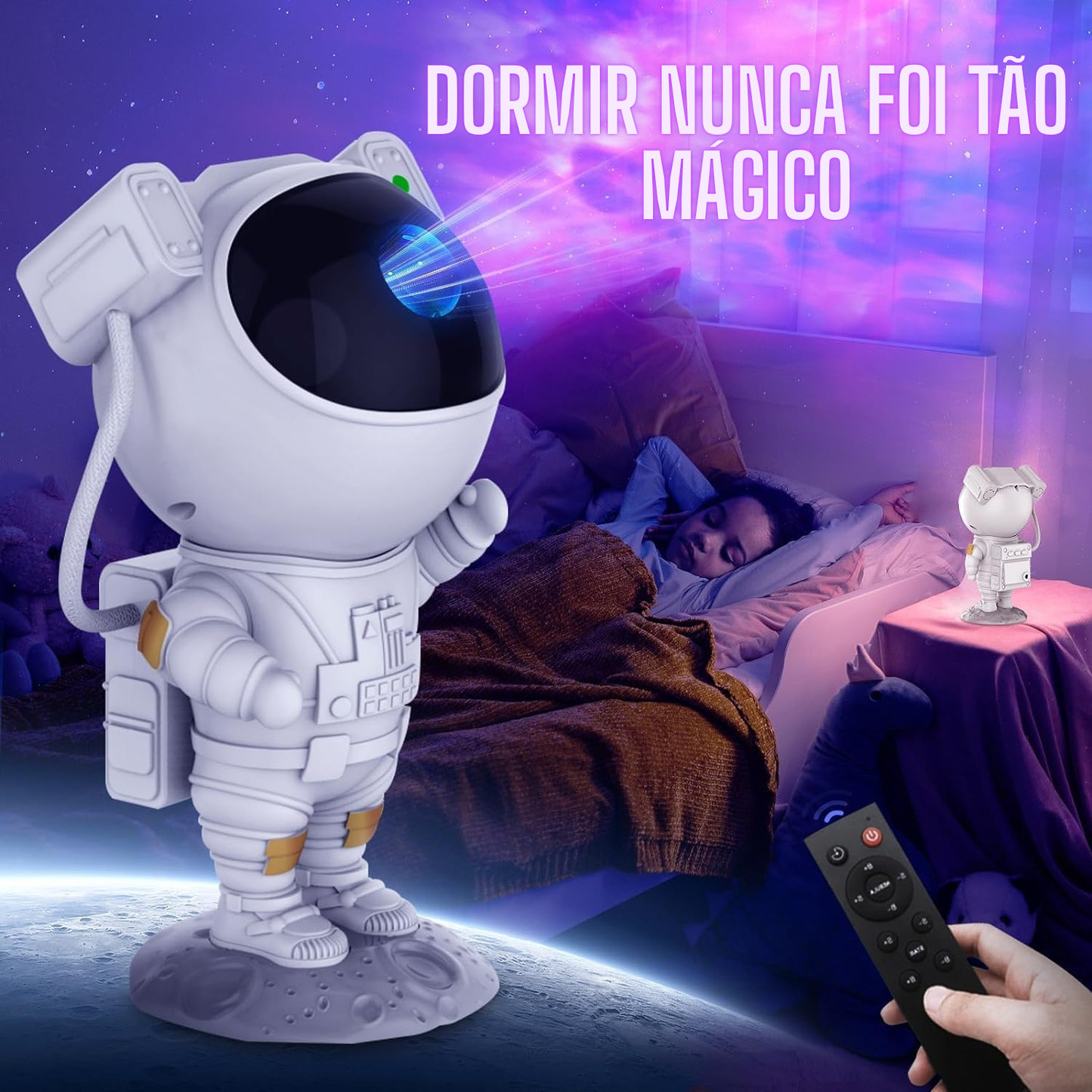 Projetor Astronauta Galaxy Star LED Luz Noturna Céu Estrelado Lâmpada Projetora Decoração Quarto Quarto Decorativo Para Presentes Infantis