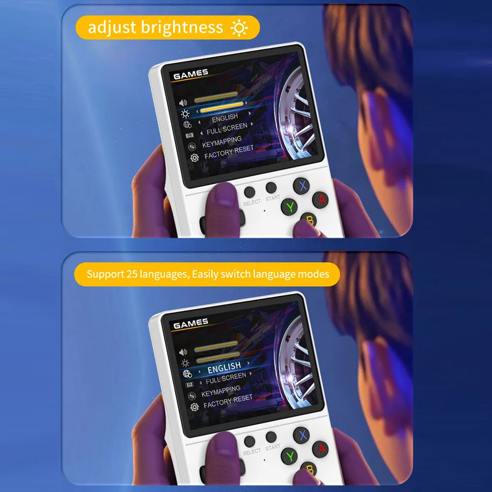 GB350 Handheld Game Player 3.5 Inch IPS Screen Portable Retro Video Game Console Built-in 20000+ Games for PS1/GBA/SFC