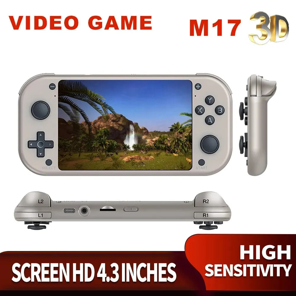 Consola de videojogos portátil retro BOYHOM M17, sistema Linux de código aberto, ecrã IPS de 4,3 polegadas, leitor de vídeo portátil de bolso para PSP