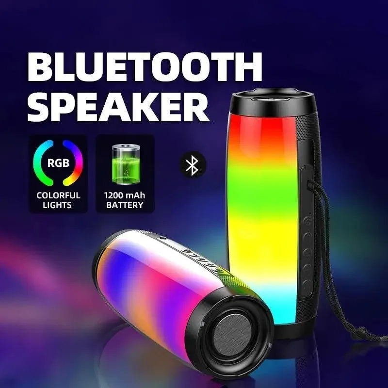 Coluna de som portátil Bluetooth com espetáculo de luzes LED coloridas