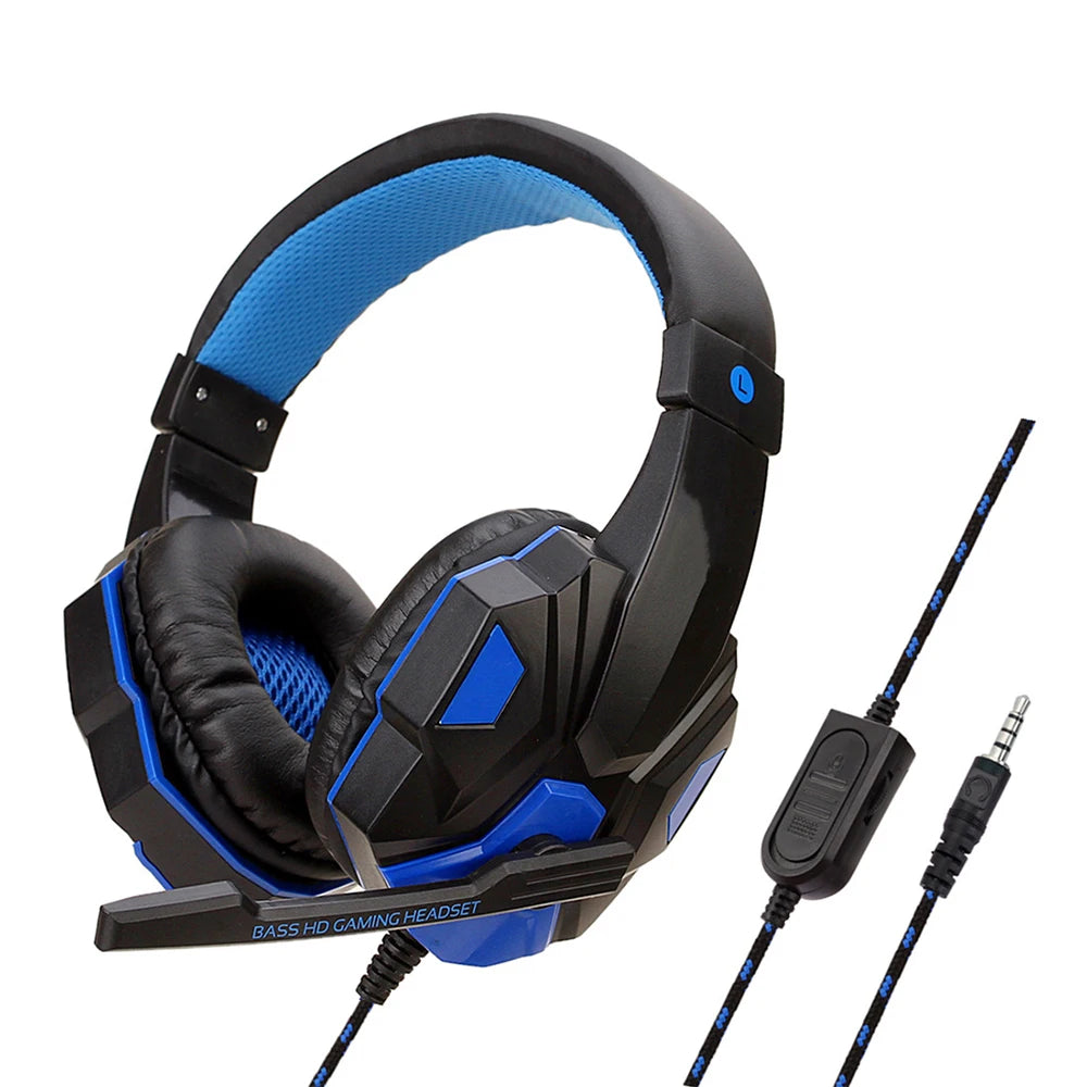 Auscultadores Gaming com Microfone e Luz LED – Som Estéreo e Graves Profundos para PC, PS4, Xbox e Mais