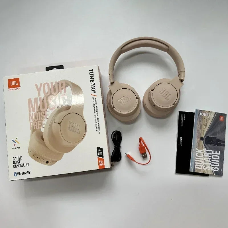 Original JBL Tune 760NC Wireless Bluetooth Headphones Noise Cancelling Earphone Music Sports Folding Headset JBL T760NC