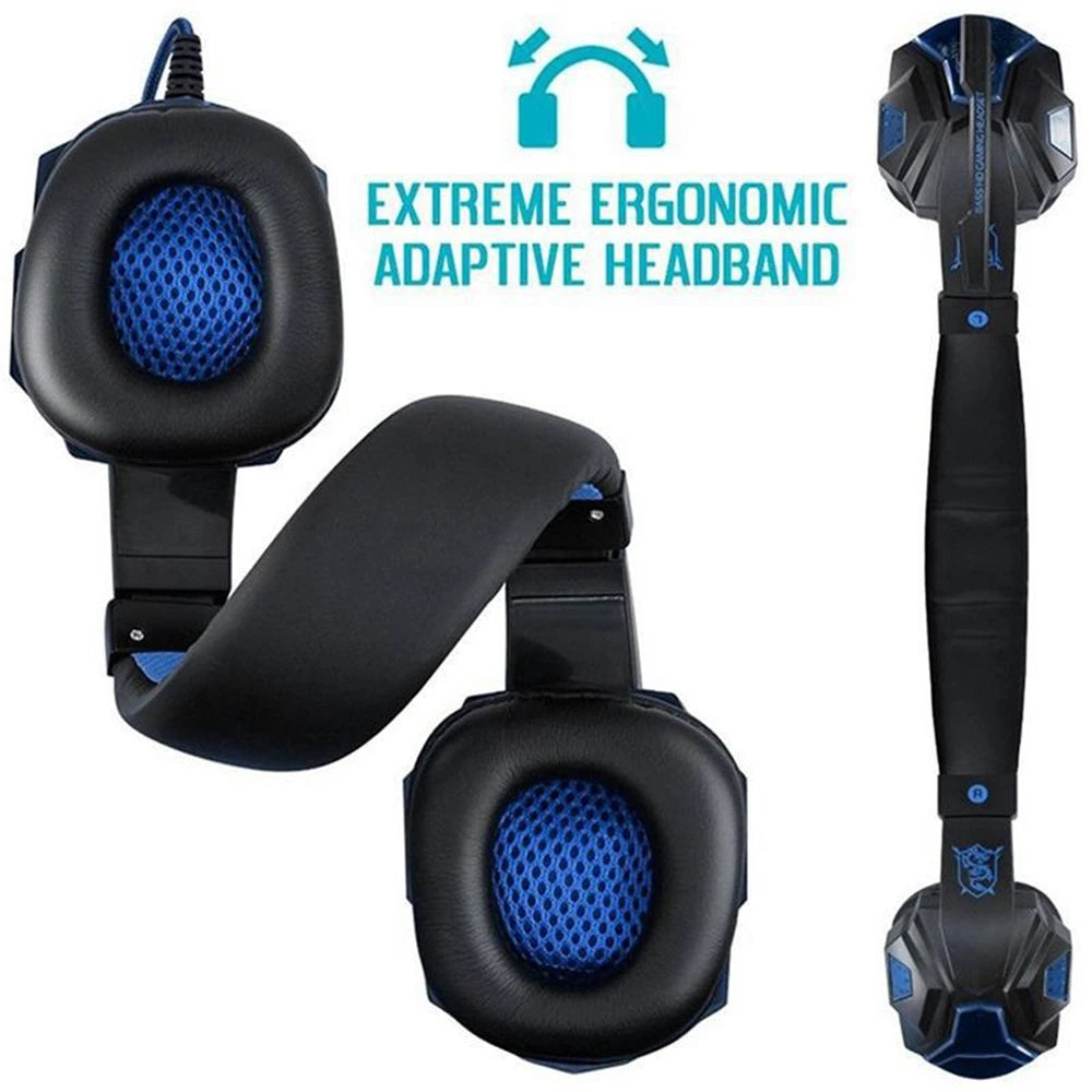 Auscultadores Gaming com Microfone e Luz LED – Som Estéreo e Graves Profundos para PC, PS4, Xbox e Mais