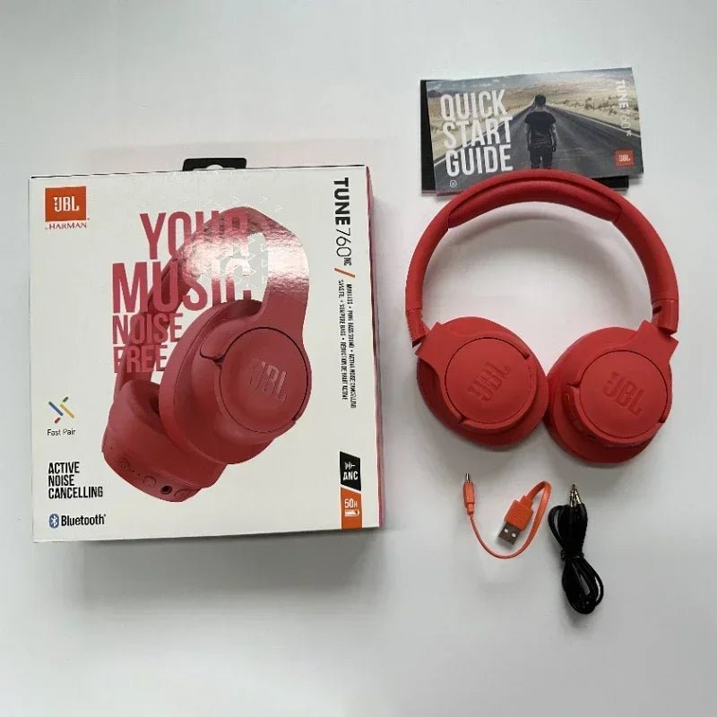 Original JBL Tune 760NC Wireless Bluetooth Headphones Noise Cancelling Earphone Music Sports Folding Headset JBL T760NC