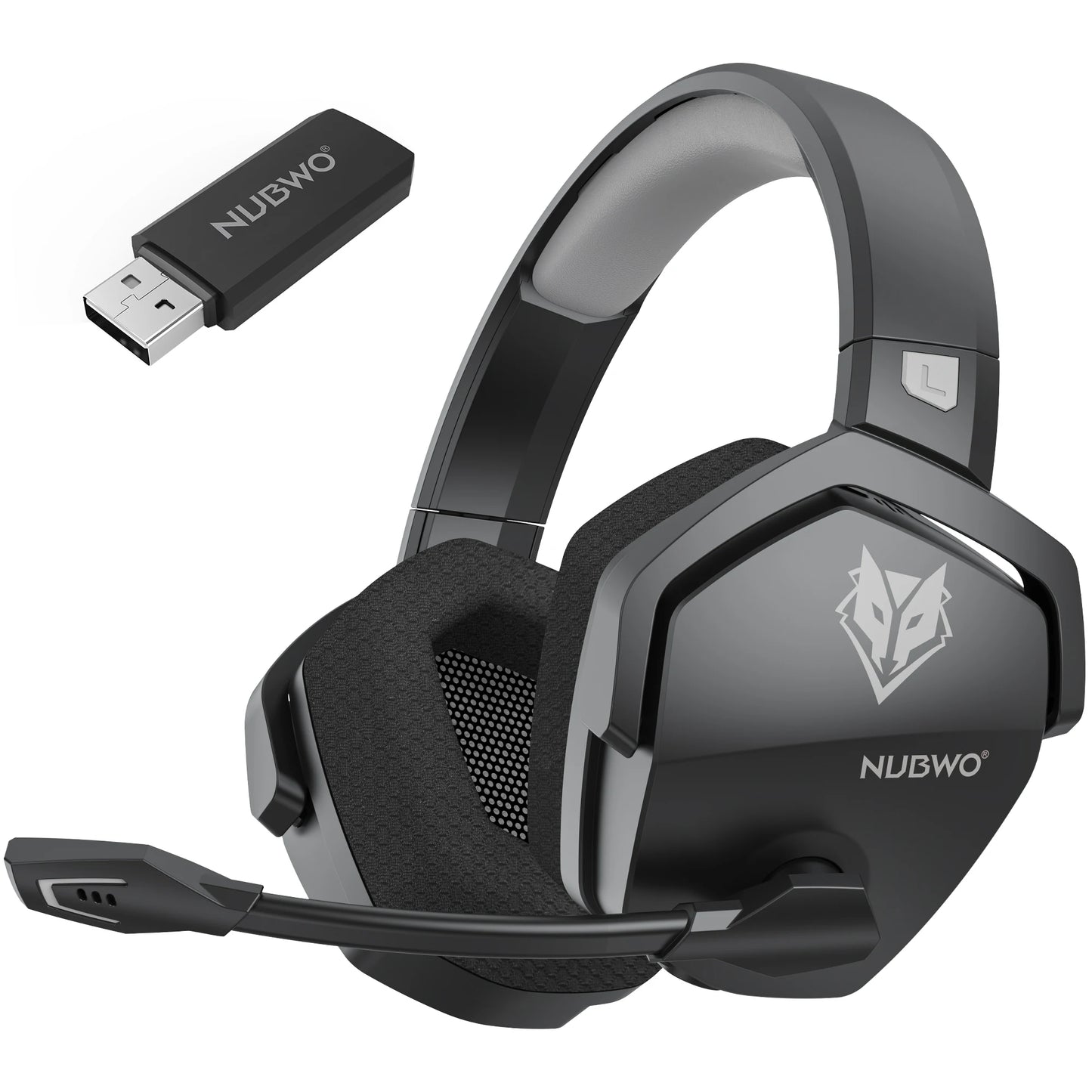 Auricular gaming sem fios duplo NUBWO G06 com microfone para PS5, PS4, PC, telemóvel, Switch, Bluetooth 5.3 de 2,4 GHz