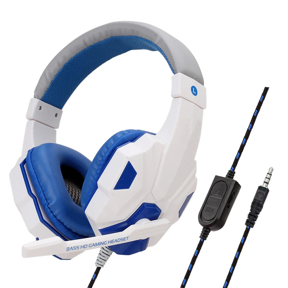 Auscultadores Gaming com Microfone e Luz LED – Som Estéreo e Graves Profundos para PC, PS4, Xbox e Mais
