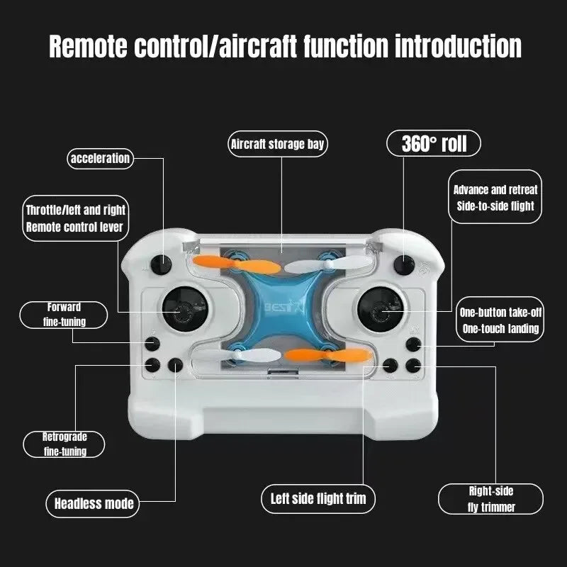 Mini drone com controlo remoto, novo brinquedo infantil, micro aeronave, quadricóptero