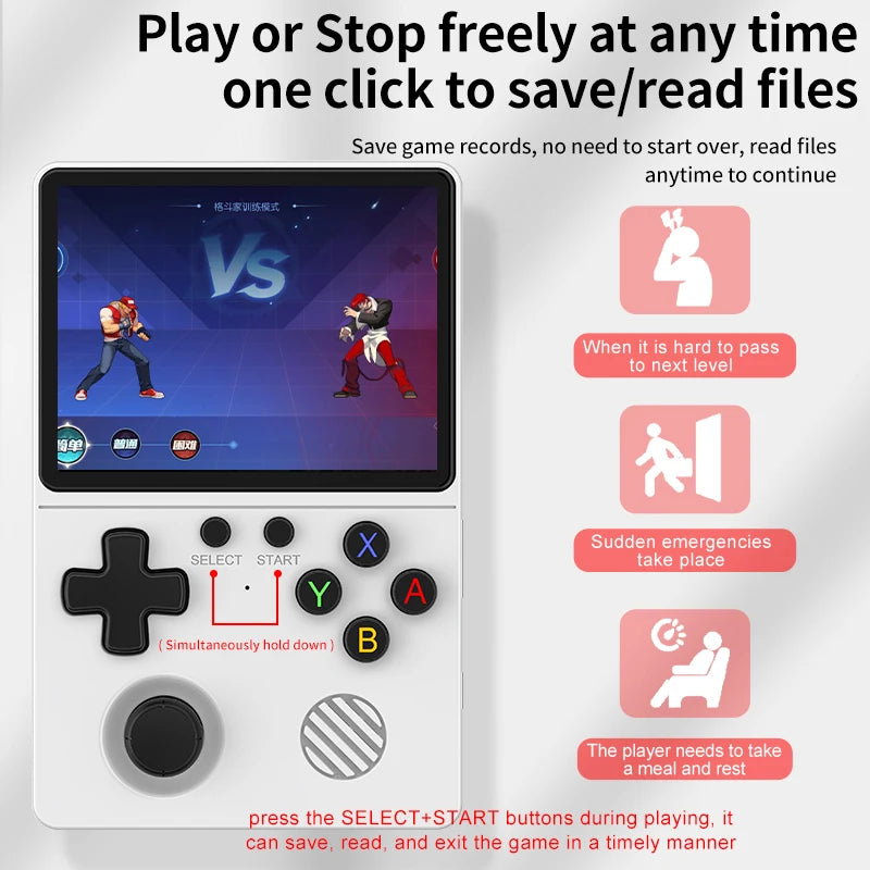 GB350 Handheld Game Player 3.5 Inch IPS Screen Portable Retro Video Game Console Built-in 20000+ Games for PS1/GBA/SFC