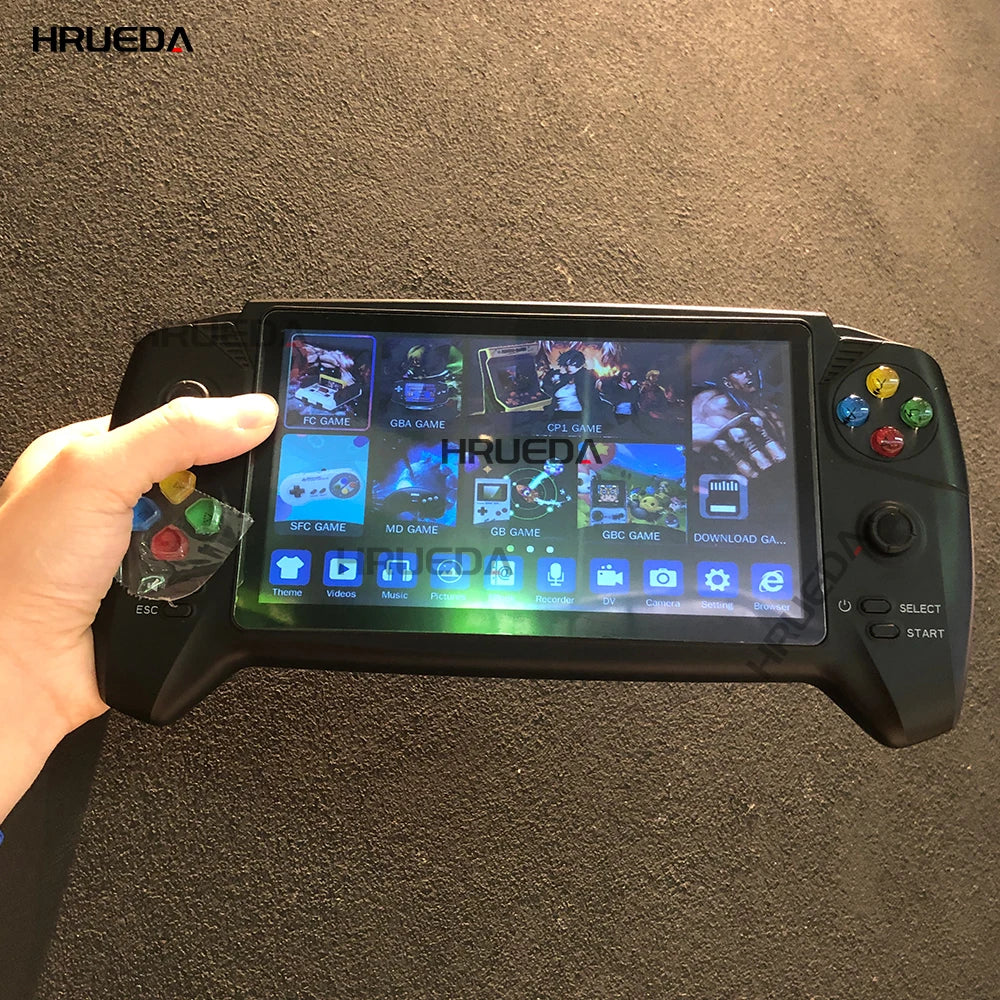 Consola de videojogos retro portátil clássica com ecrã de 16 GB e 7 polegadas, suporta dois jogadores, mais de 6.000 jogos infantis