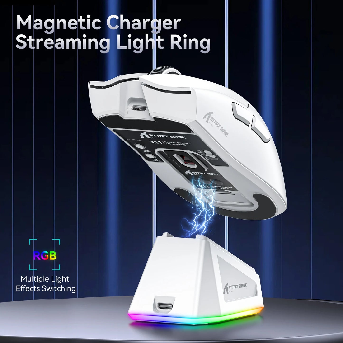 Rato Attack Shark X11, Bluetooth carregamento magnético