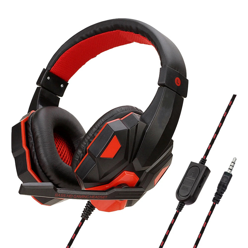 Auscultadores Gaming com Microfone e Luz LED – Som Estéreo e Graves Profundos para PC, PS4, Xbox e Mais