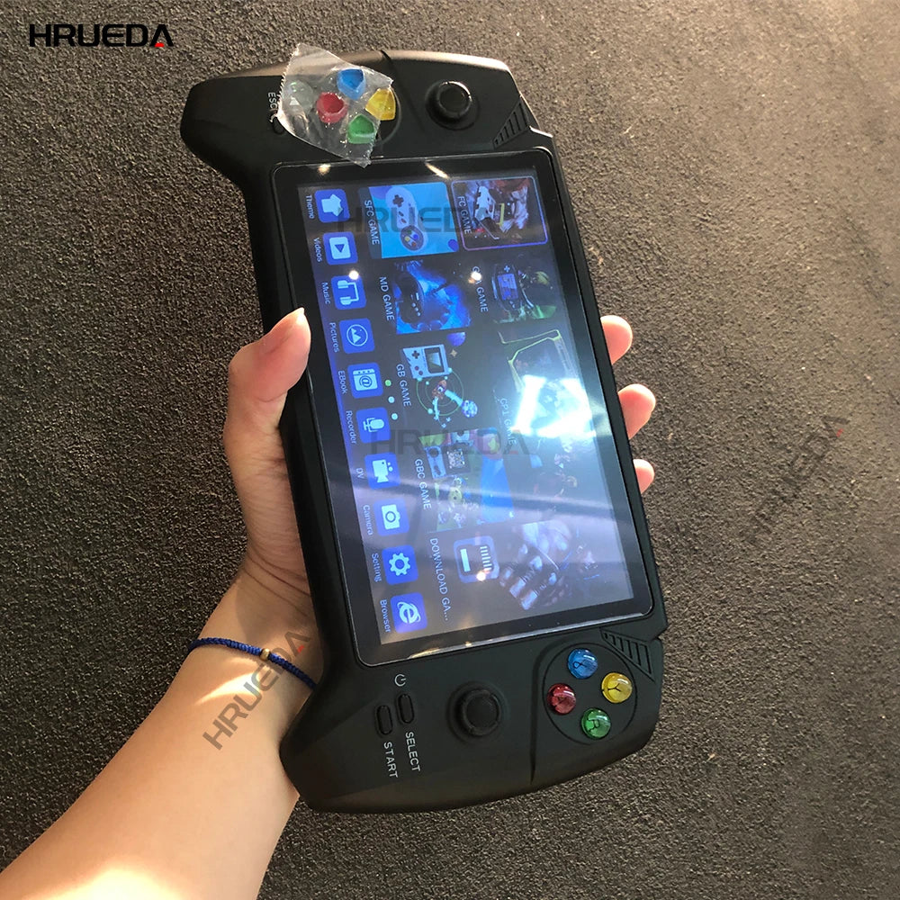 Consola de videojogos retro portátil clássica com ecrã de 16 GB e 7 polegadas, suporta dois jogadores, mais de 6.000 jogos infantis