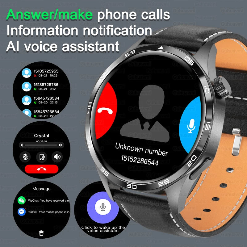 Relógio inteligente desportivo para homem HUAWEI IOS com GPS, ecrã HD AMOLED de 1,53 polegadas, à prova de água IP68, com chamada Bluetooth NFC, 2024