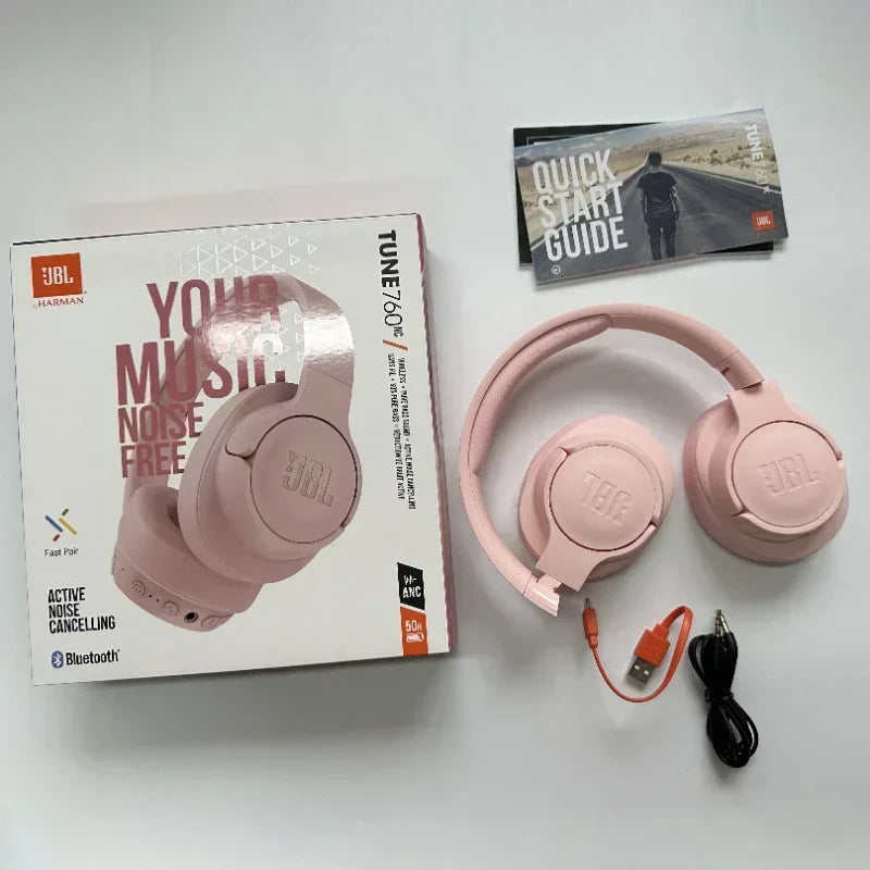 Original JBL Tune 760NC Wireless Bluetooth Headphones Noise Cancelling Earphone Music Sports Folding Headset JBL T760NC