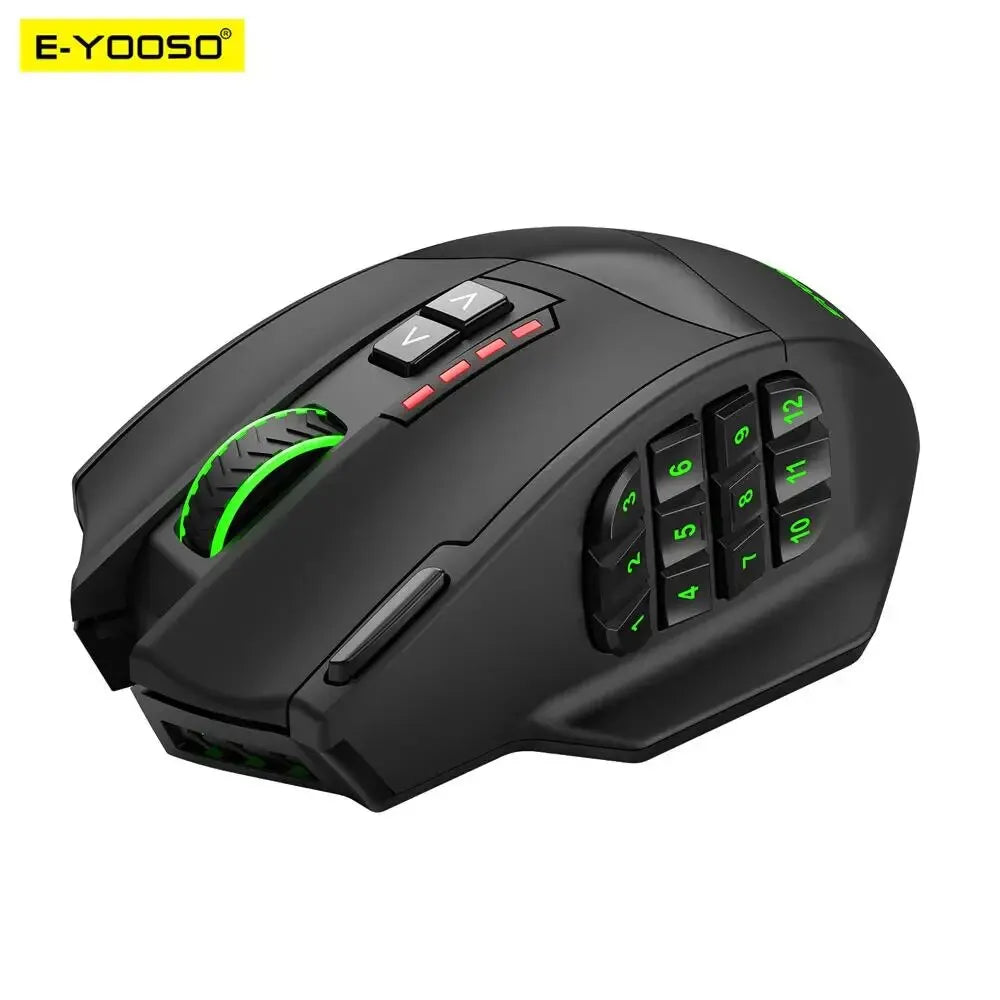 Rato óptico gaming sem fios E-YOOSO X-33 RGB USB 2.4G 16000 DPI, 16 botões, programável, para computador, PC e portátil