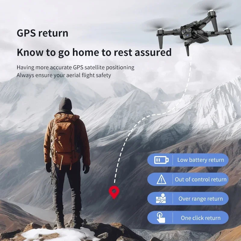 Drone Xiaomi Mijia S196GPS 8K Câmara HD profissional 5G Fotografia sem escovas para evitar obstáculos Fluxo ótico Brinquedo dobrável