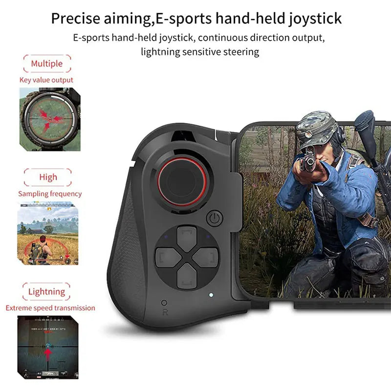 Comando de telemóvel para iPhone/Android/Steam, comando sem fios para jogos, comando Bluetooth, joystick com cabo elástico para PC