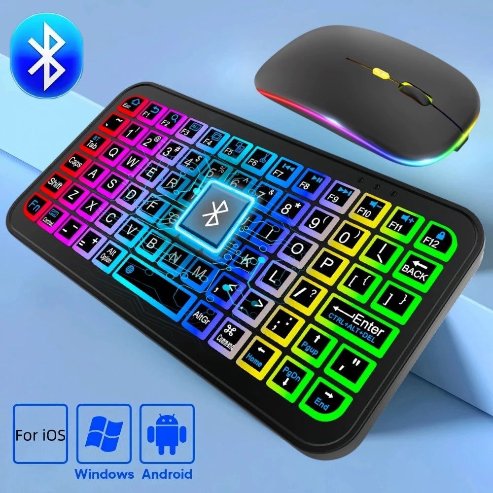 Teclado Bluetooth Sem Fio com Mouse