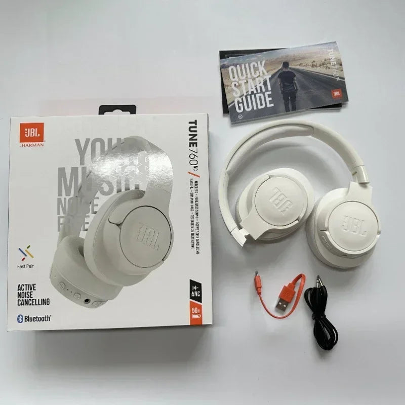 Original JBL Tune 760NC Wireless Bluetooth Headphones Noise Cancelling Earphone Music Sports Folding Headset JBL T760NC