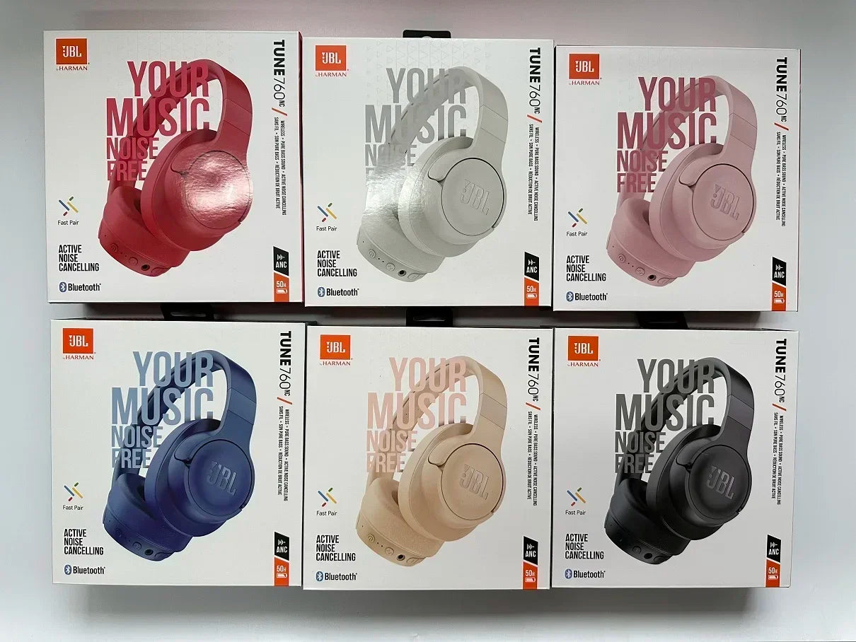 Original JBL Tune 760NC Wireless Bluetooth Headphones Noise Cancelling Earphone Music Sports Folding Headset JBL T760NC