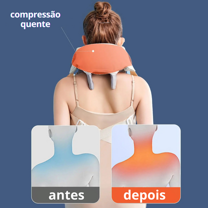 Massajador de pescoço e ombros, shiatsu de tecidos profundos, massajador de costas com calor para alívio da dor, amassamento elétrico, massagem muscular