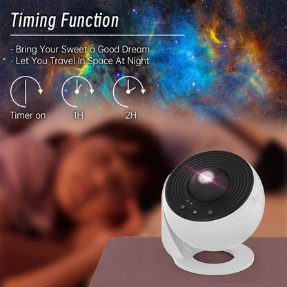 Projetor de luz noturna Galaxy, projetor de céu estrelado, rotação de 360°, lâmpada planetária para quarto infantil, presente de dia dos namorados, decoração de casamento