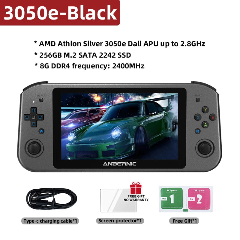 ANBERNIC Win600 PC Games Handheld AMD 3020e/3050e Ecrã IPS de 5,94 polegadas Consola de videojogos para escritório Windows 10 WiFi5 Portátil de bolso