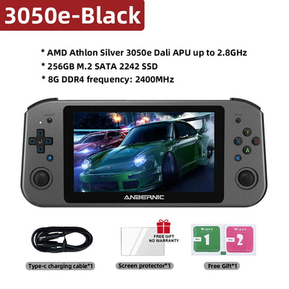 ANBERNIC Win600 PC Games Handheld AMD 3020e/3050e Ecrã IPS de 5,94 polegadas Consola de videojogos para escritório Windows 10 WiFi5 Portátil de bolso
