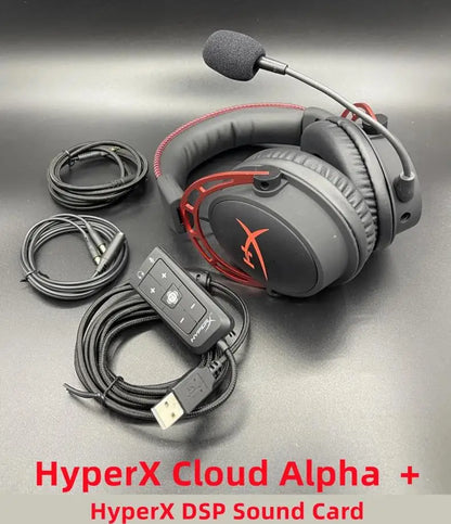 Auricular para jogos HyperX Cloud Alpha Limited Edition original usado com microfone para PC, PS4, Xbox e telemóvel