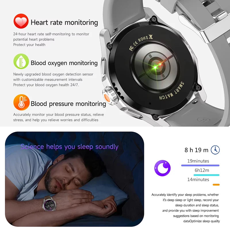 Relógio inteligente desportivo Xiaomi S4 Ultra para homem, ecrã AMOLED, NFC, GPS, bússola, ritmo cardíaco, à prova de água, Bluetooth, chamada