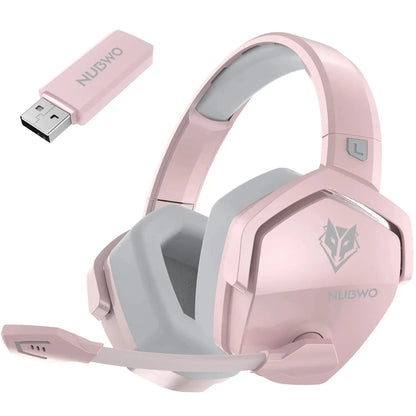 Auricular gaming sem fios duplo NUBWO G06 com microfone para PS5, PS4, PC, telemóvel, Switch, Bluetooth 5.3 de 2,4 GHz