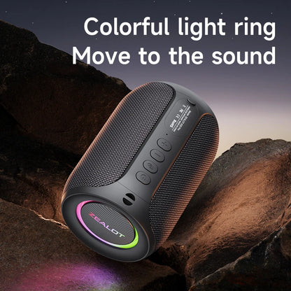 Zealot-S32PRO - Coluna Bluetooth potente, sem fios, com graves potentes, luz LED, colunas para o exterior, subwoofer, suporte para coluna à prova de água