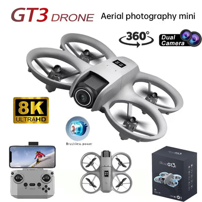 NOVO Drone GT3 Original 8K WIFI GPS Fotografia Aérea Profissional HD Comando Remoto Aeronave HD Câmara Dupla Quadricóptero Brinquedos UAV