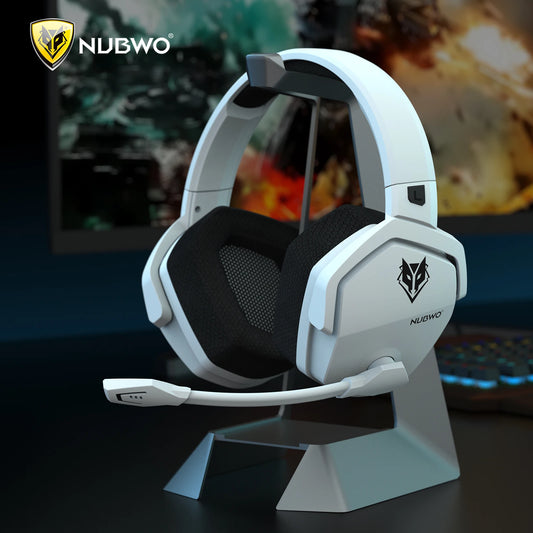 Auricular gaming sem fios duplo NUBWO G06 com microfone para PS5, PS4, PC, telemóvel, Switch, Bluetooth 5.3 de 2,4 GHz
