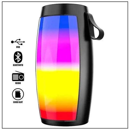 Coluna de som portátil Bluetooth com espetáculo de luzes LED coloridas