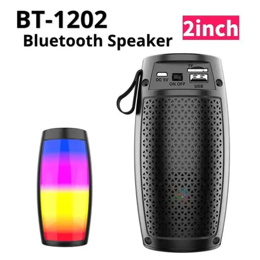 Coluna de som portátil Bluetooth com espetáculo de luzes LED coloridas