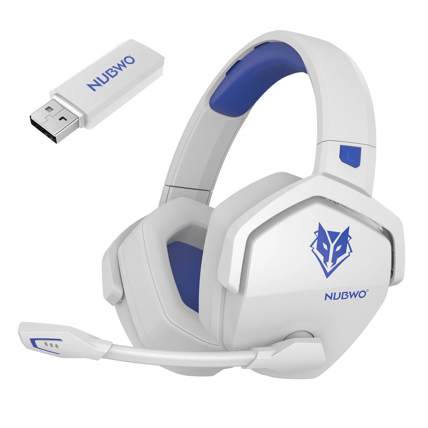 Auricular gaming sem fios duplo NUBWO G06 com microfone para PS5, PS4, PC, telemóvel, Switch, Bluetooth 5.3 de 2,4 GHz
