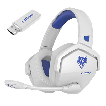 Auricular gaming sem fios duplo NUBWO G06 com microfone para PS5, PS4, PC, telemóvel, Switch, Bluetooth 5.3 de 2,4 GHz