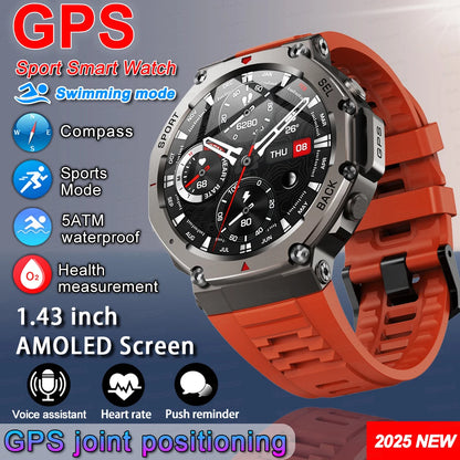 Relógio inteligente T-Rex 3 Ultra GPS, à prova de água, 5 ATM, com bússola GNSS de banda dupla integrada, desportivo militar, para homem, 2025, novo para Xiaomi
