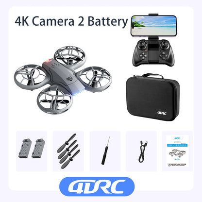 Mini Drone V8 com Câmara 4K HDWiFi FPV Vídeo em Tempo Real Drones Altura Manter RC Helicóptero Brinquedo de Presente para Adultos e Crianças