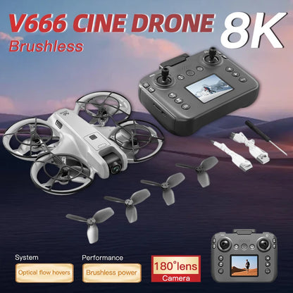 Para Xiaomi MINI V666 Drone 4K Profissional WIFI 5G Drone Evitação de Obstáculos Modo Sem Cabeça e Altitude sem Escovas RC Quadcopter Brinquedos