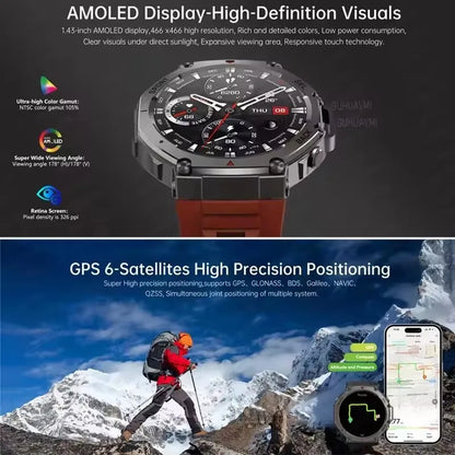 Relógio inteligente T-Rex 3 Ultra GPS, à prova de água, 5 ATM, com bússola GNSS de banda dupla integrada, desportivo militar, para homem, 2025, novo para Xiaomi