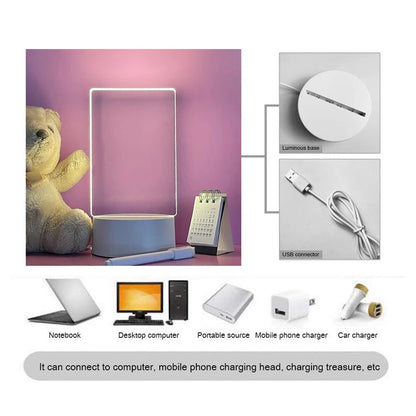 Luzes Noturnas LED Translúcidas USB – Luminária Acrílica com Escrita Apagável.