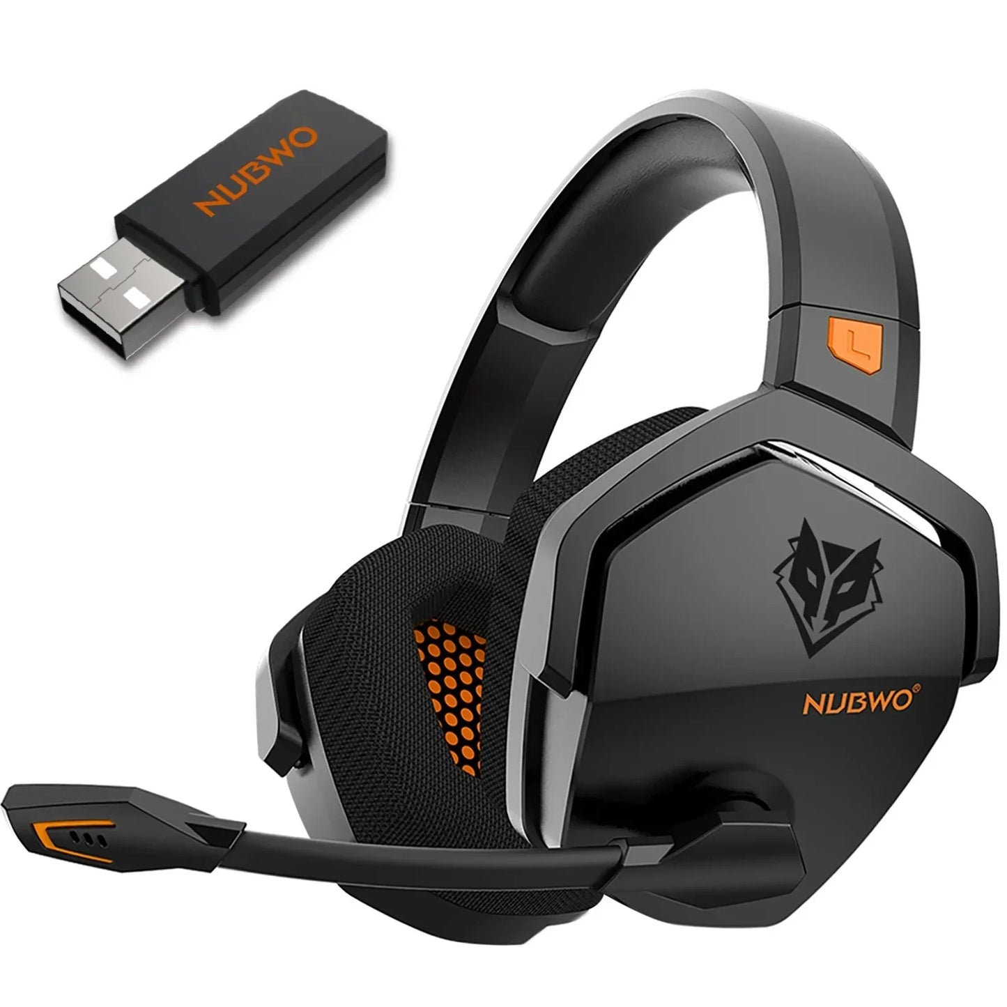 Auricular gaming sem fios duplo NUBWO G06 com microfone para PS5, PS4, PC, telemóvel, Switch, Bluetooth 5.3 de 2,4 GHz