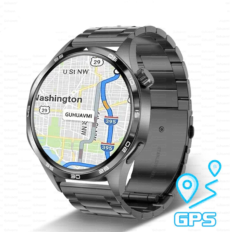 Relógio inteligente desportivo para homem HUAWEI IOS com GPS, ecrã HD AMOLED de 1,53 polegadas, à prova de água IP68, com chamada Bluetooth NFC, 2024