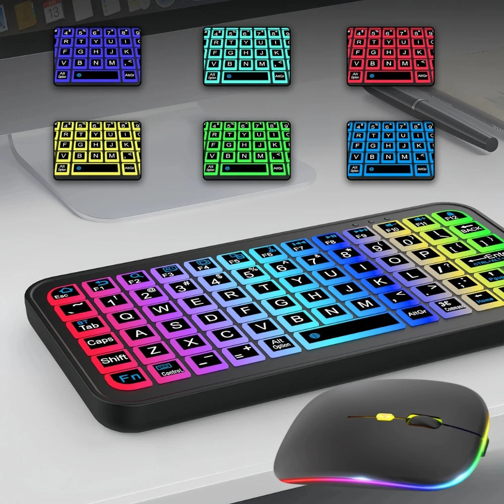 Teclado Bluetooth Sem Fio com Mouse