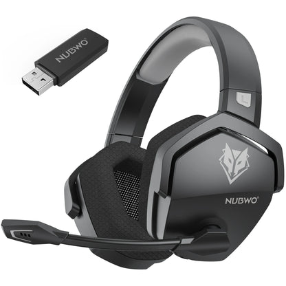 Auricular gaming sem fios duplo NUBWO G06 com microfone para PS5, PS4, PC, telemóvel, Switch, Bluetooth 5.3 de 2,4 GHz